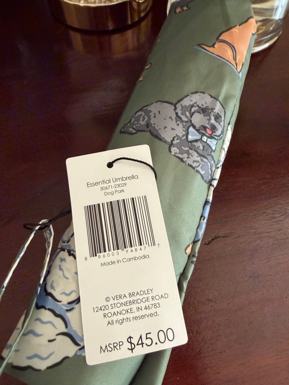 NWT Vera Bradley compact automatic folding umbrella in Dog Park - Picture 5 of 7